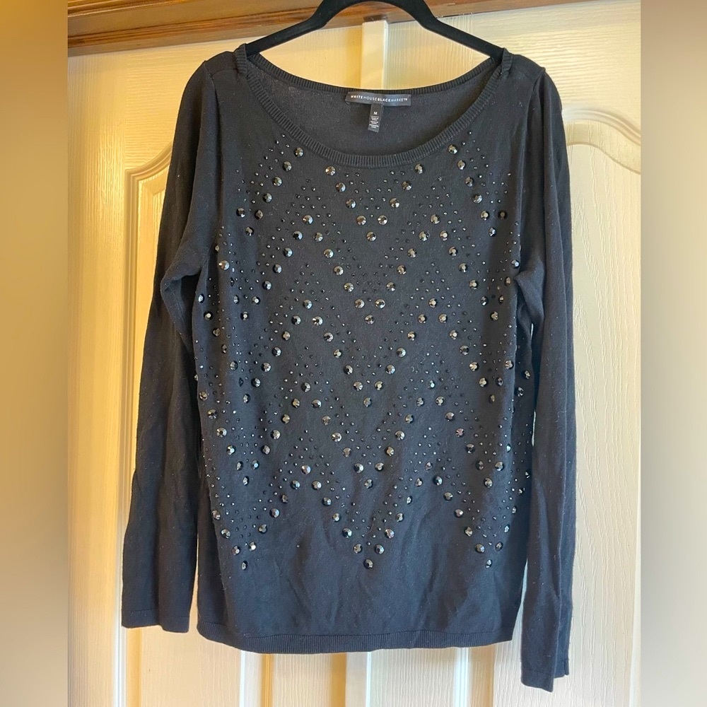 Black Embellished WHBM Sweater